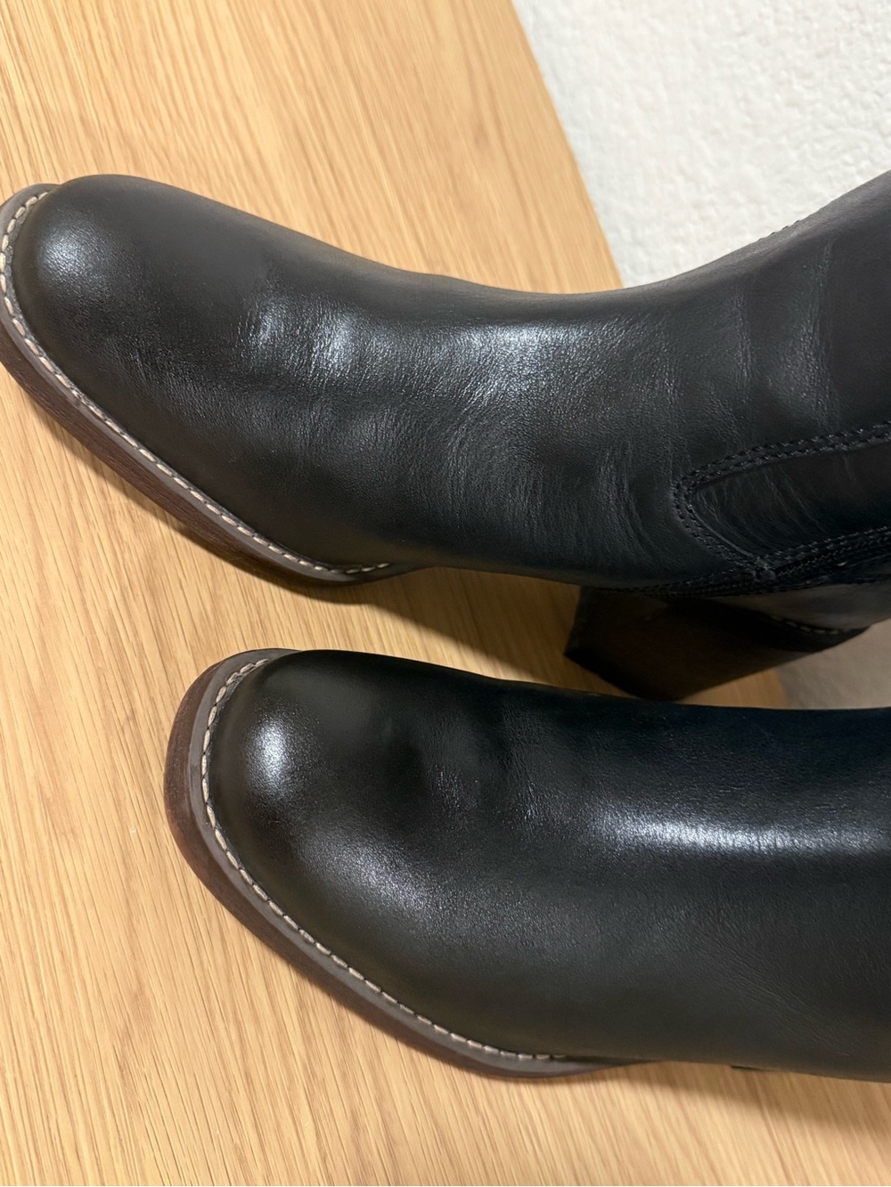 Franco Sarto Black Leather Knee-High Block Heel Boots - Picture 11 of 11